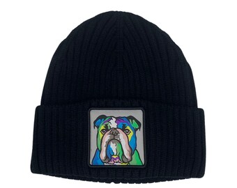English Bulldog Beanie – Bulldog Knit Hat for Dog Lovers