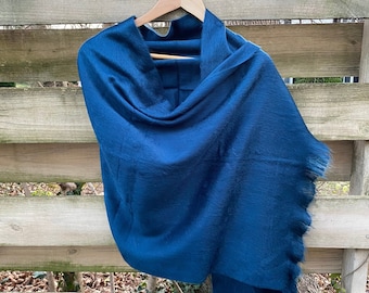 Chal de alpaca azul denim/azul egeo/azul marino