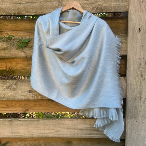 Alpaca Shawl silver blue scarf