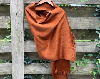 Alpaca Shawl Copper Brown