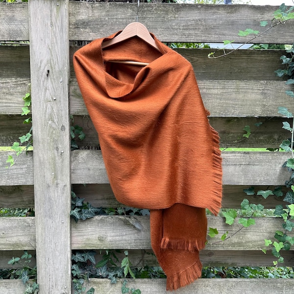 Alpaca Shawl Copper Brown