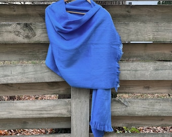 Alpaca Shawl French Blue