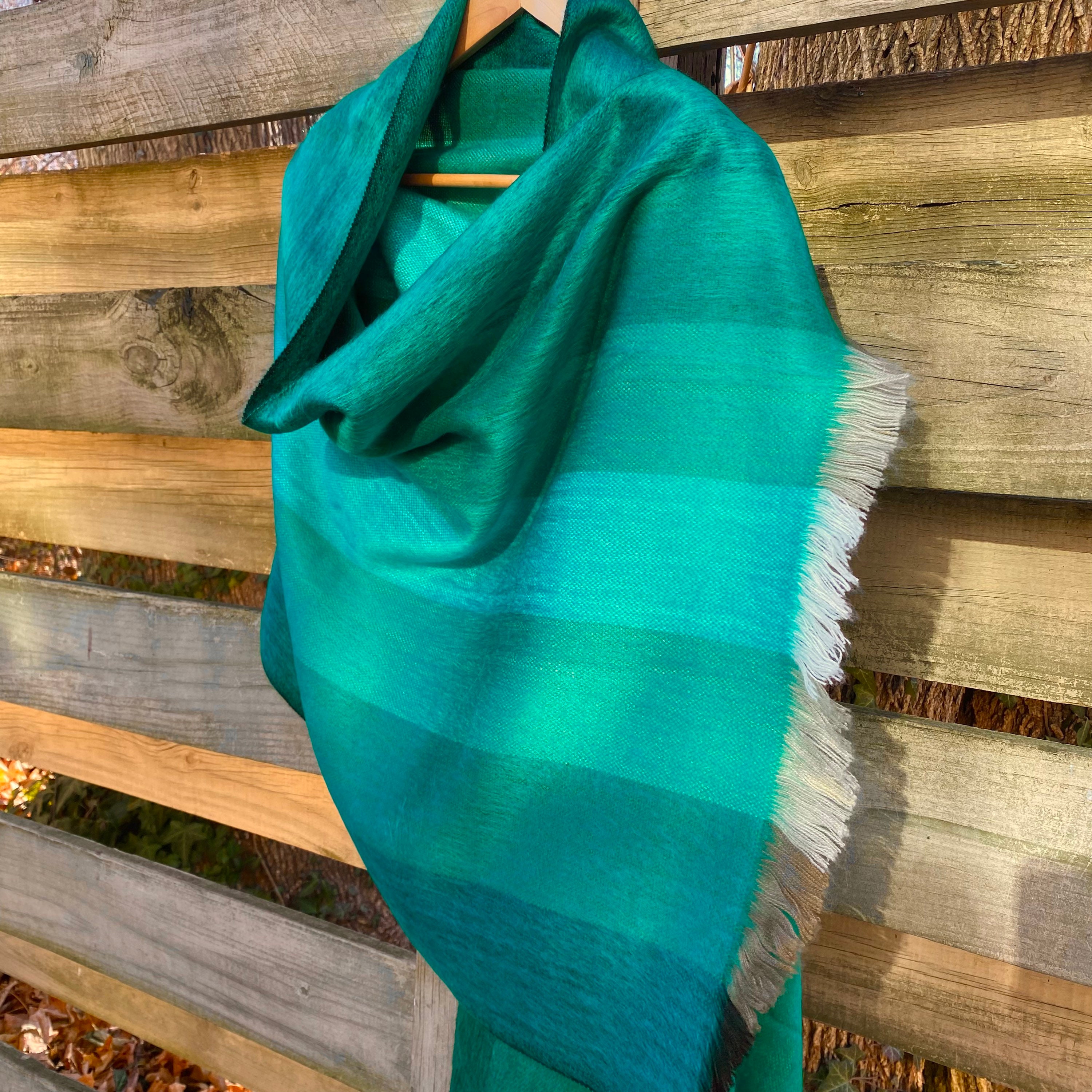 Accessoires Sjaals & omslagdoeken Sjaals & omslagdoeken Alpaca Sjaal Multicolor MosGroen met grijze hints 