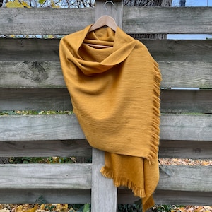 Alpaca Shawl Gold -Old Gold / mustard yellow