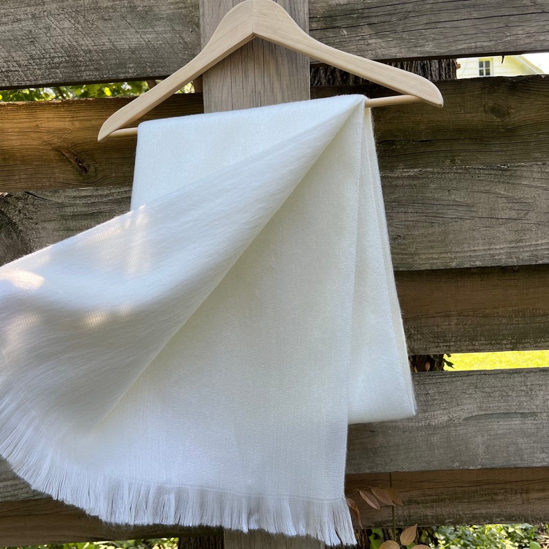 Alpaca Shawl Perfect for Weddings Bridal Shawl White, Off-White and Light Ivory Colors Bridal Wrap image 7