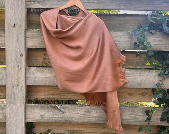 Alpaca Shawl Copper Brown