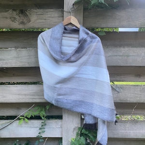 Alpaka Schal Multicolor Natur Dunkelbraun bis zartem Weiss