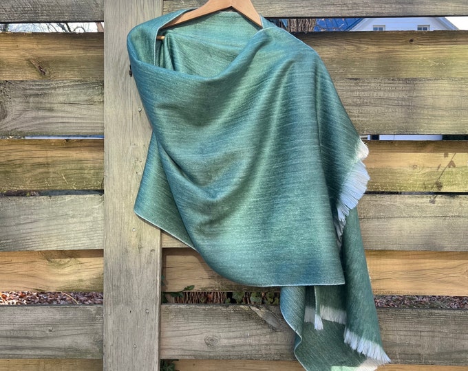 Forest Green 100% Baby Alpaca Shawl main image 0