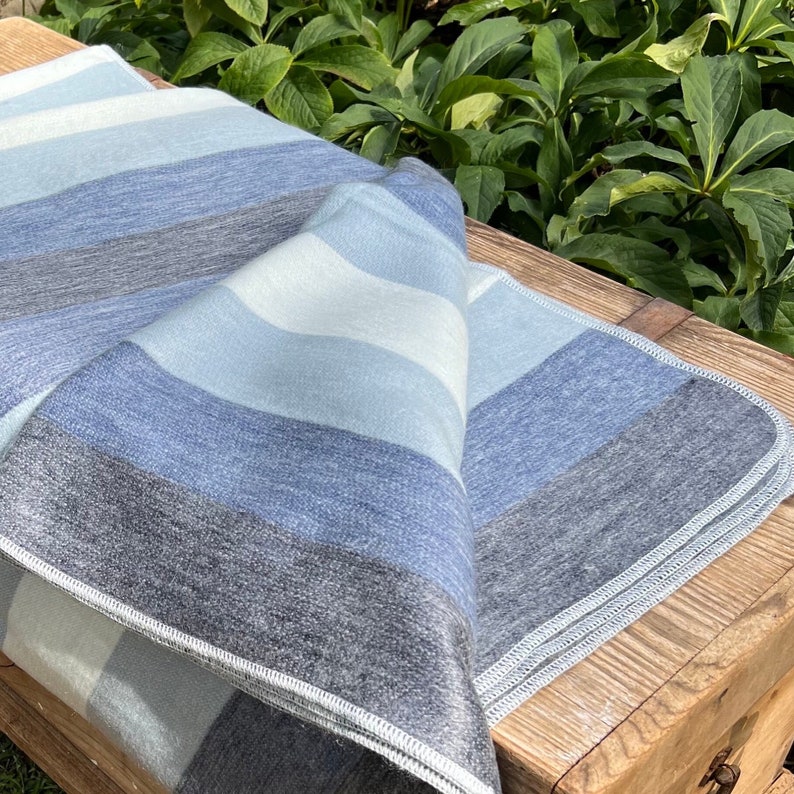 Alpaca Throw Blanket Medium Light Blue Shades Baby Blue Luxury Wool