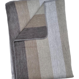 Alpaca Throw Grey Blanket with shades of brown multicolor design