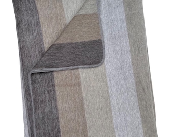 Alpaca Throw Grey Blanket with shades of brown multicolor design