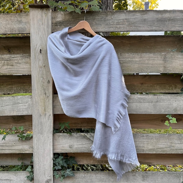 Alpaca Shawl silver grey