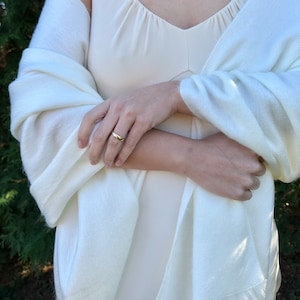 Alpaca Shawl Perfect for Weddings Bridal Shawl White, Off-White and Light Ivory Colors Bridal Wrap image 3