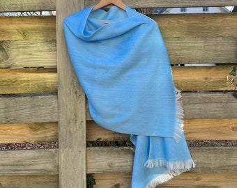 Alpaca Shawl Soft Sky Blue