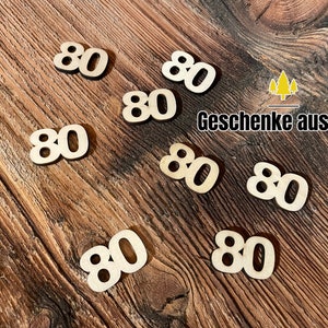 25 pieces of scatter decorations | Birthday | Numbers | Wood | Gift | Confetti | Table decoration | Round birthday