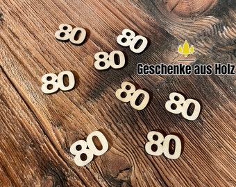 25 Stück Streudeko | Geburtstag | Zahlen | Holz | Geschenk | Konfetti | Tischdeko | runder Geburtstag