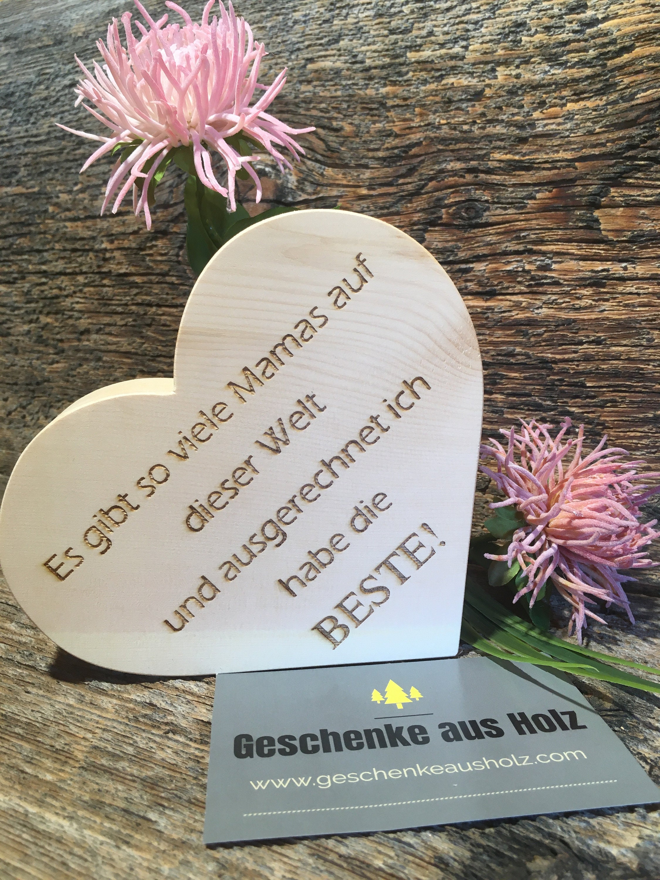 Mama Herz aus Zirbe eingravierter Spruch Holzherz Etsy