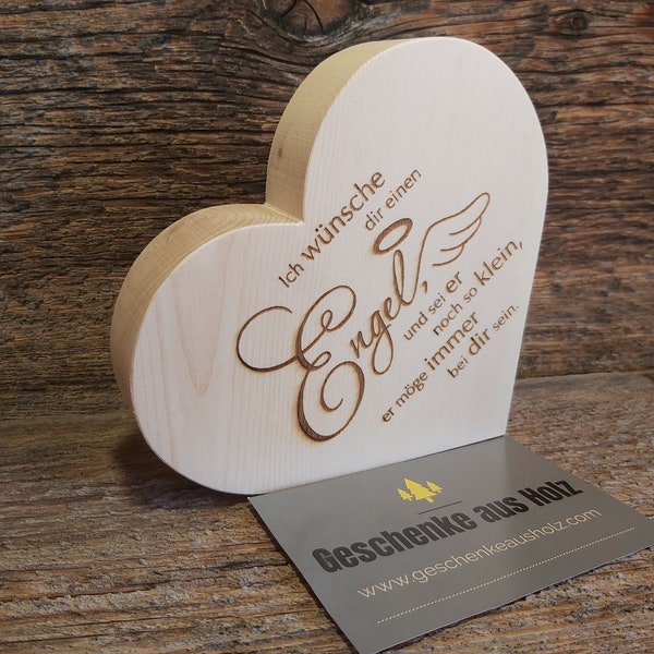 Holzherz mit gravur Etsy.de