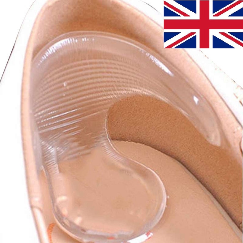 Foot Heel Blister Protection Gel Silicone Soft T Pads Feet Shoes Plantar Fasciitis Liner Impact UK image 1