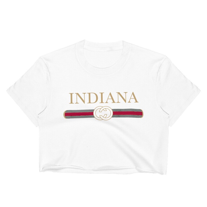 College GANG Cropped Tailgate Tee Indiana University FREE SHIPPING