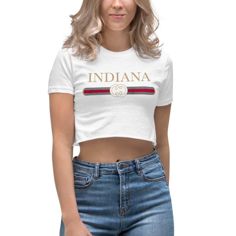 College GANG Cropped Tailgate Tee Indiana University FREE SHIPPING