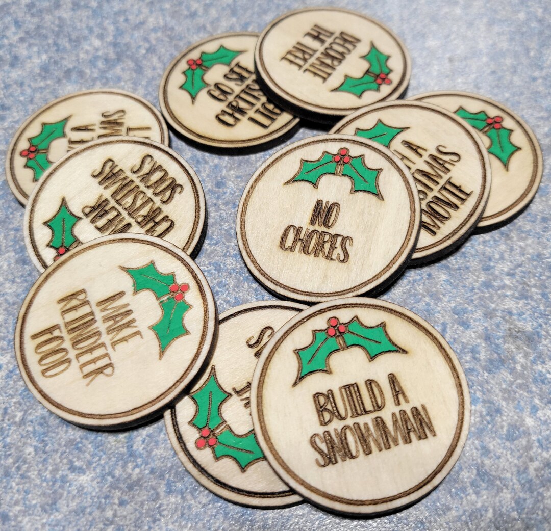 Advent Tokens Christmas Tokens Elf Tokens Etsy