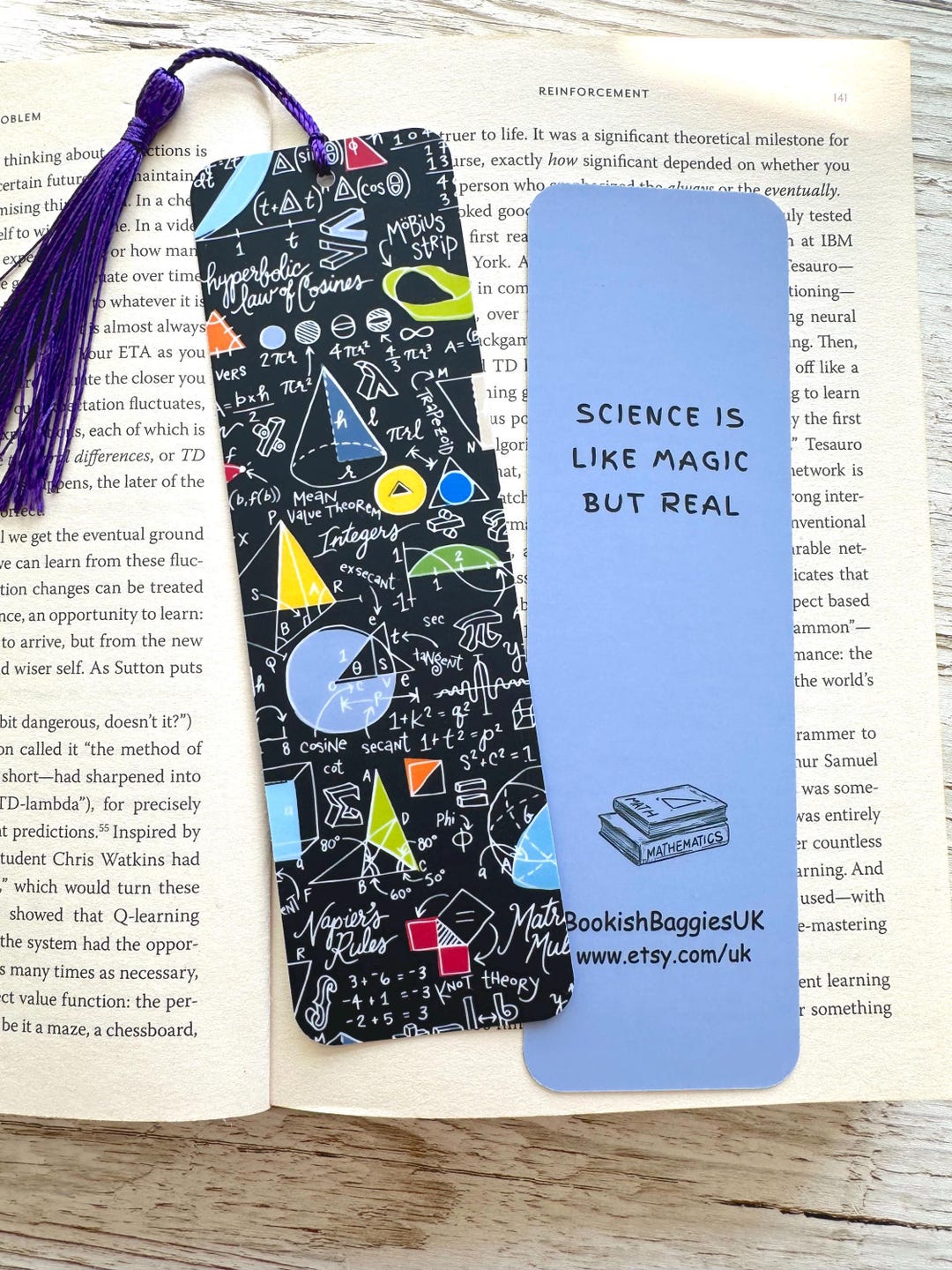 Maths Bookmark, Double-sided, Laminated, Book Lover Gift, Science Gift ...