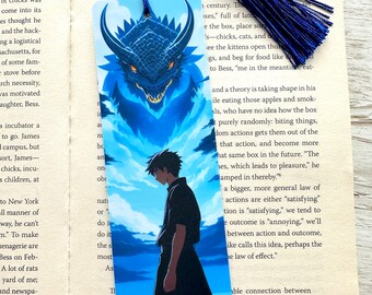 Anime Dragon Bookmark, Double-sided Laminated Bookmark, Unique Book Lover gift, Anime gifts