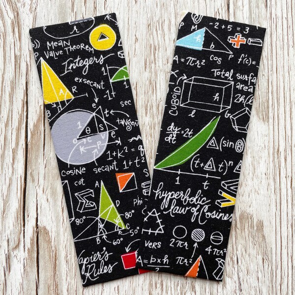 Math Fabric Bookmark, Science gifts, Book Lovers gifts