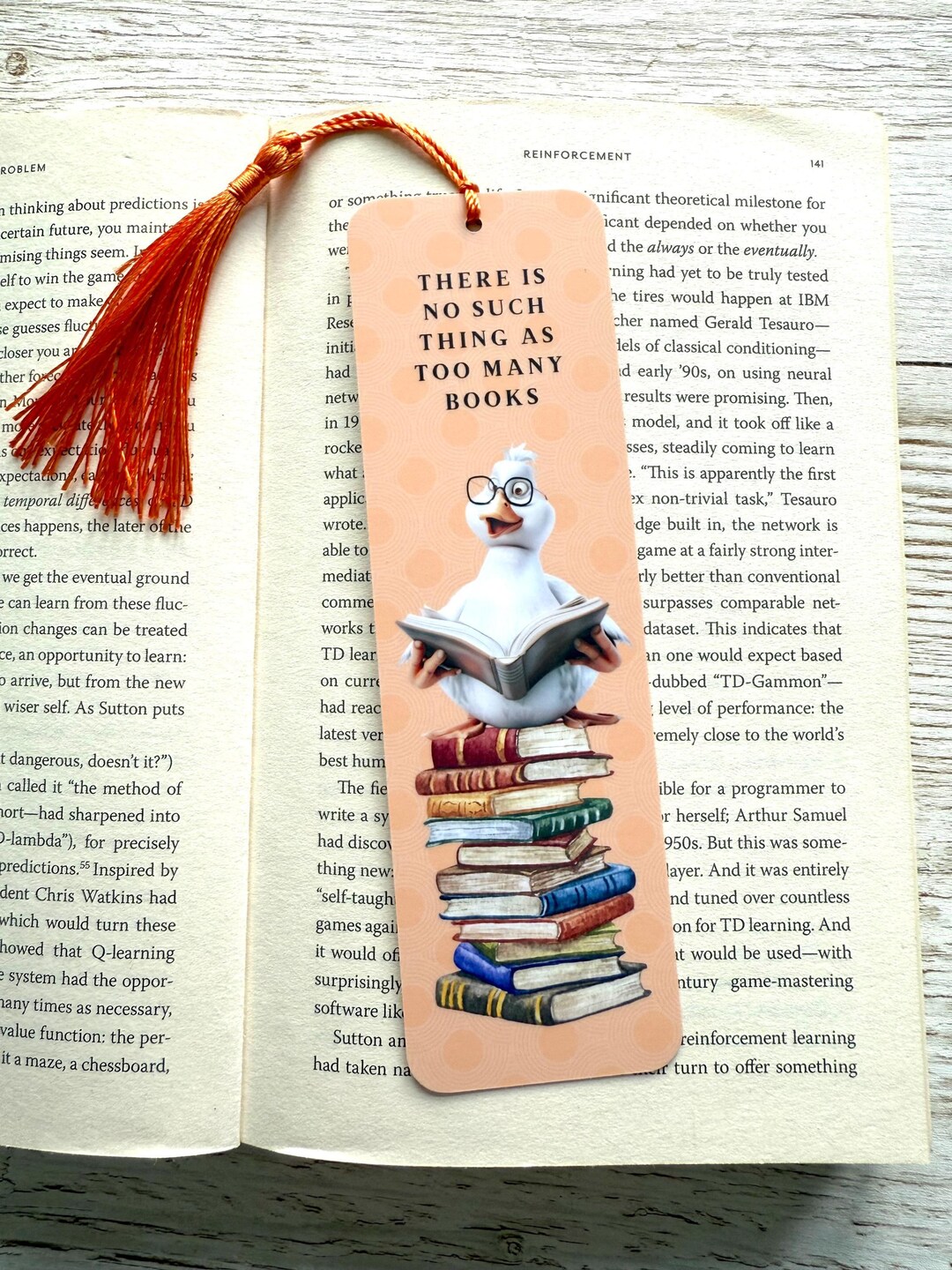 Reading Duck Bookmark, With or Without Tassel, Double-sided, Laminated ...