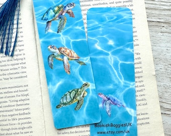 Sea Turtle Bookmark, Double-sided, Laminated Cute Bookmark, Book Lover gift, Turtle gifts