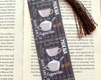 Coffee Time Double-sided Laminated Bookmark, Unique Bookmarks, Book Lover gift