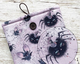 Bats and Spiders Kindle Sleeve, Book Sleeve, iPad Cover, Kindle Paperwhite case, Paperback Book Bag, Halloween gift