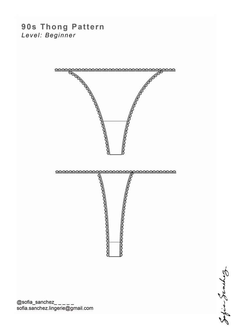 90s Printable Thong Pattern - Etsy