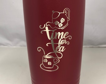Drink Tea Read Books Be Happy Engraved Tumbler