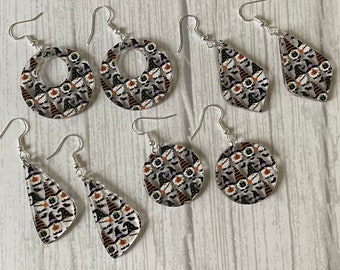 Halloween Gnome holiday earrings - festive earrings - acrylic - four design options