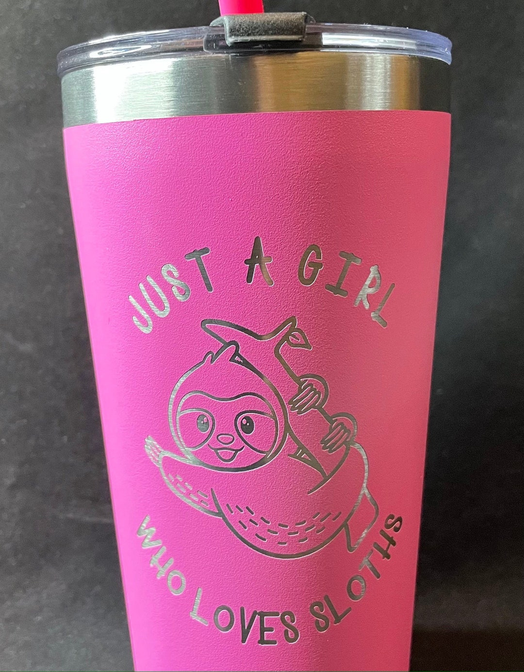 Just a Girl Who Loves Sloths - Engraved Tumbler - Custom - Sloth Gift ...