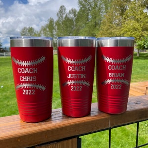 Baseball coach 2025 tumbler 20 oz - Engraved Tumbler - custom - coach gift - softball coach