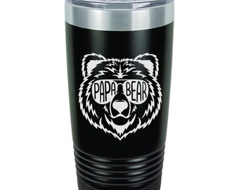 Papa Bear Engraved Tumbler Custom Father's Day Gift