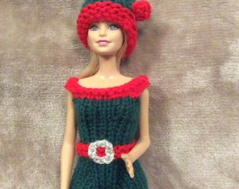 Handmade Barbie Christmas Elf Outfit