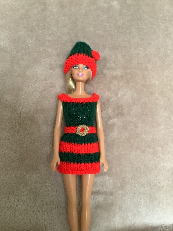 Fashion Doll Clothing Christmas Elf Outfit to Fit Barbie Sized Dolls Etsy Canada
