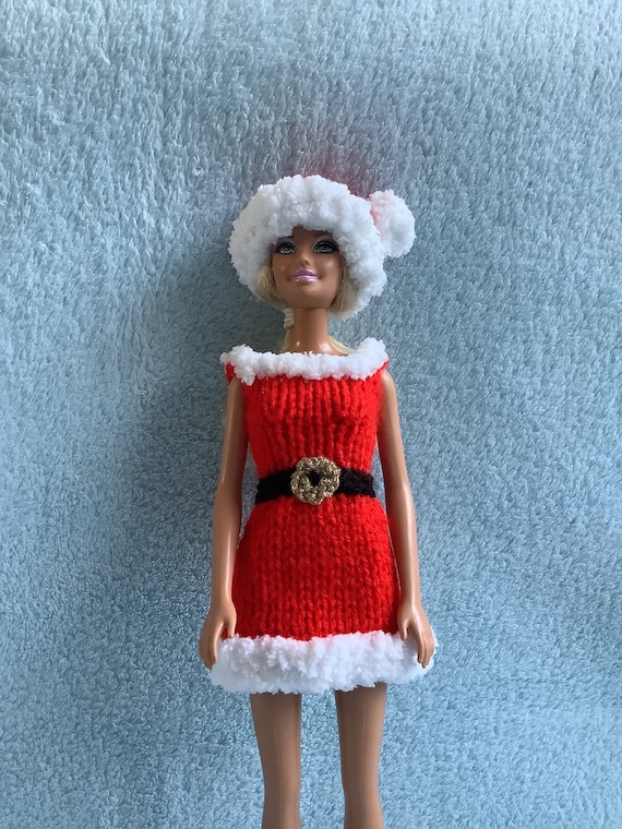 Handmade Dolls Clothes - Mrs Christmas Outfit to Fit Barbie Sized Dolls -  Etsy