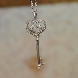 Sterling Silver and CZ Key pendant