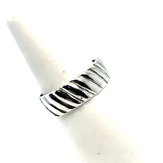 Sterling Silver Ribbed  Ring - image 1