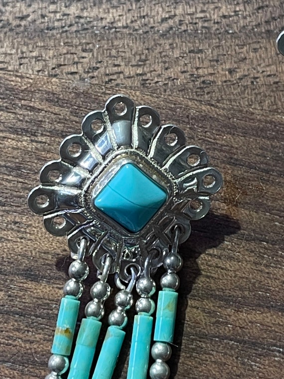 Vintage Native American Style Turquoise Earrings