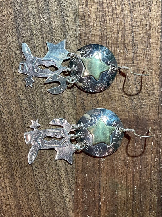 Mexican Sterling Two Toned Earrings