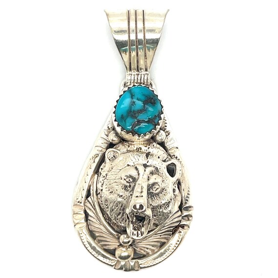 Sterling Silver Running Bear, Bear Pendant