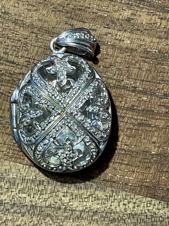 Cubic Zirconia and Sterling Silver Locket