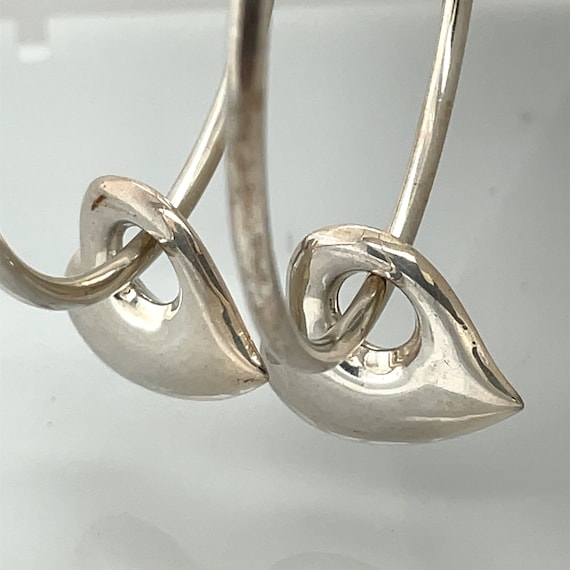 Sterling Silver Puff Hoop Charms - image 1