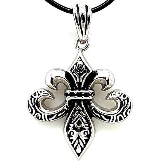 Chisel Stainless Steel Fleur de lis Necklace